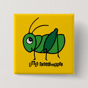 Kleine sprinkhaan vierkante button 5,1 cm