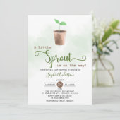 Kleine sprout is op Way Gardening Baby shower Kaart (Staand voorkant)