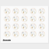 Kleine spruit baby shower dank u ronde sticker (Vel)