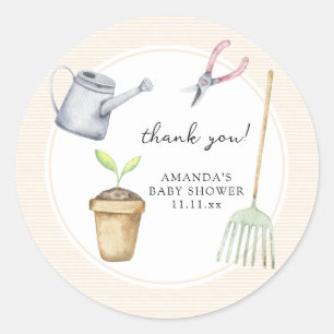 Kleine spruit baby shower dank u ronde sticker