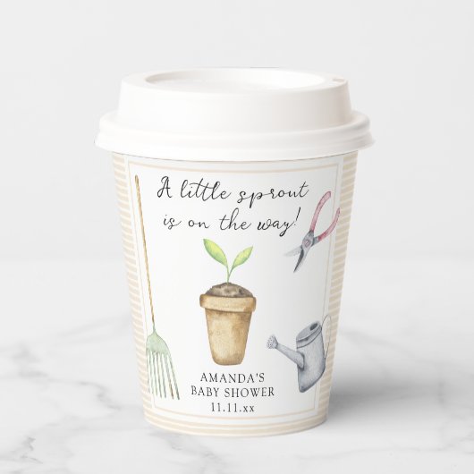 Kleine spruit baby shower papieren bekers (Voorkant)