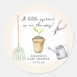 Kleine spruit baby shower ronde sticker