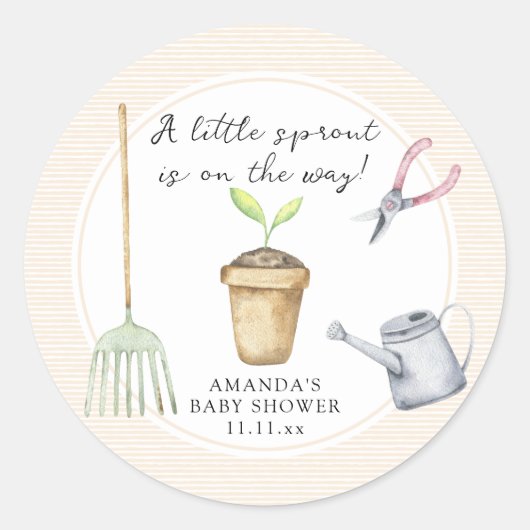 Kleine spruit baby shower ronde sticker (Voorkant)