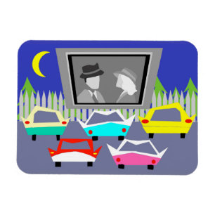 Kleine stad drive-in film Flexi Magnet Magneet
