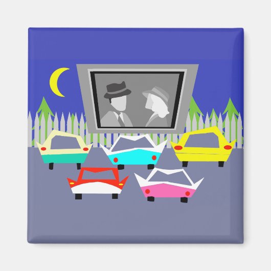 Kleine stad drive-in film magneet (Voorkant)
