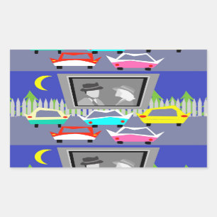 Kleine stad drive-in film Stickers