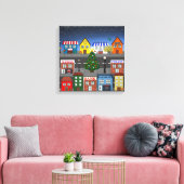 kleine stadsbuurt canvas afdruk (Insitu (Woonkamer))