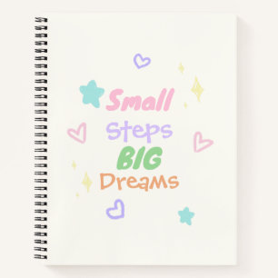 Kleine Stap Grote Dromen Pastel Spiraal Notebook Notitieboek