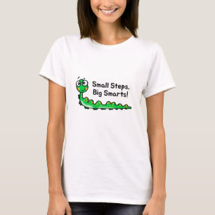 Kleine Stappen Grote Smarts Caterpillar Cartoon T-shirt