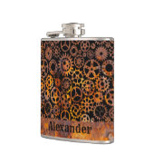 Kleine Steampunk kleurrijke Rusty Gears Aangepaste Heupfles (Links)