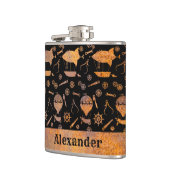 Kleine Steampunk Rusty Airship Theme Aangepaste na Heupfles (Links)