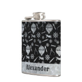 Kleine Steampunk Zinkballon Aangepaste naam Heupfles (Links)