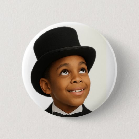Kleine Stevie Altijd Omhoog Kijkend Knop Ronde Button 5,7 Cm (Voorkant)
