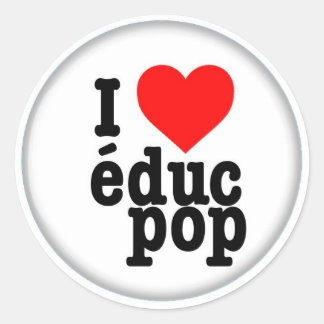Kleine stickers/Stickers I love educ pop Ronde Sticker