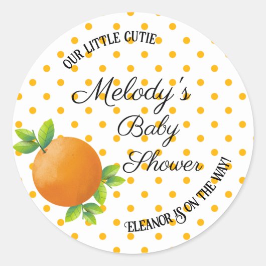 Kleine Stickers van het Baby shower van Cutie (Voorkant)