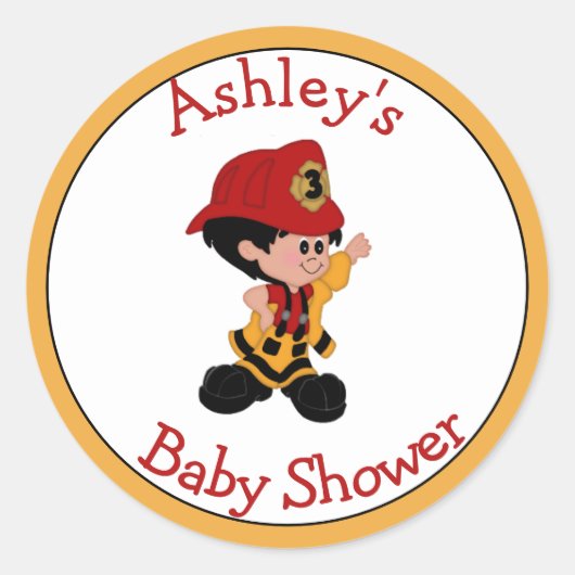 Kleine Stickers van het Baby shower van de Brandwe (Voorkant)