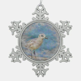 kleine stierenvogel tin sneeuwvlok ornament
