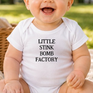 Kleine Stinkbomfabriek Grappige Baby Uitdrukking Romper