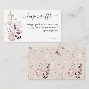 Kleine stollingsboho - modern Baby shower Diaper Informatiekaartje