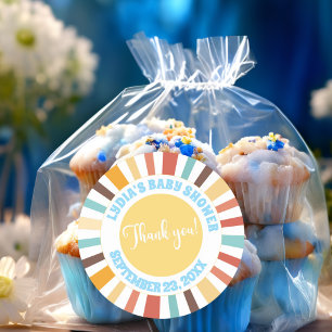 Kleine straal van Sunshine Blue Baby shower Ronde Sticker