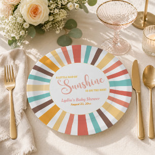 Kleine straal van zonneschijn baby shower papieren bordje