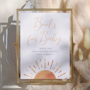 Kleine Straal Zonneschijn Baby Shower Boeken Voor Poster