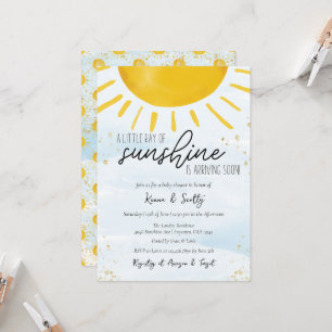 Kleine Straal Zonneschijn Baby Shower Jongen Kaart