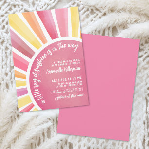 Kleine Straal Zonneschijn Baby Shower Uitnodiging