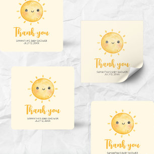 Kleine Straal Zonneschijn Baby Shower Vierkante Sticker
