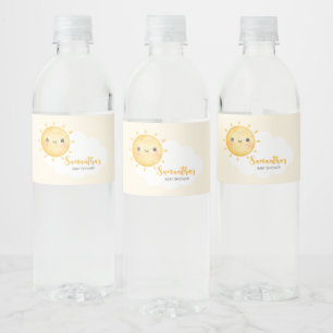Kleine Straal Zonneschijn Baby Shower Waterfles Etiket