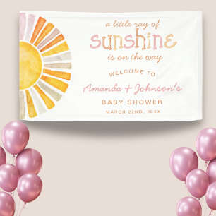 Kleine Straal Zonneschijn Baby Shower Welkom Spandoek