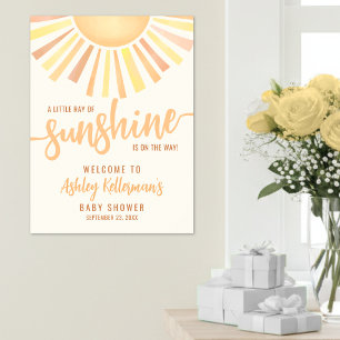 Kleine Straal Zonneschijn Baby Shower Welkomstbord Poster