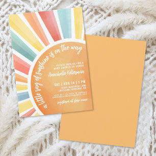 Kleine Straal Zonneschijn Boho Baby Shower Uitnodi Kaart