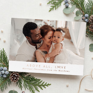 Kleine strik boven alles Kerstmis foto Folie Feestdagenkaart
