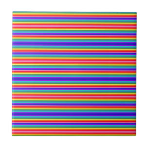 Kleine strips van regenboogkleuren tegeltje