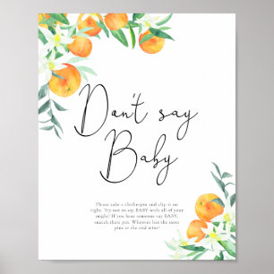 Kleine stropdas Zeg geen baby Poster