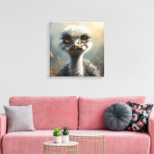 Kleine struisvogel canvas afdruk (Insitu (Woonkamer))