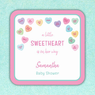 kleine Sweetheart baby shower Vierkante Sticker