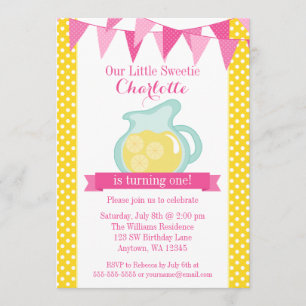Kleine Sweetie Pink Lemonade Bunting Birthday Kaart