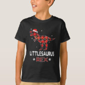 Kleine T-Rex Red Pset Buffalo kerstdinosaurus T-shirt (Voorkant)