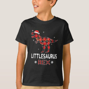 Kleine T-Rex Red Pset Buffalo kerstdinosaurus T-shirt