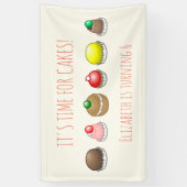 Kleine taarten Verjaardag Spandoek (Verticaal)