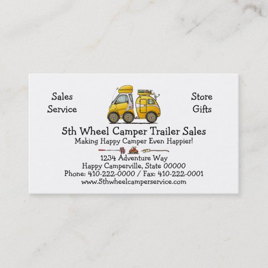 Kleine tear Drop Camper Visitekaartje (Voorkant)