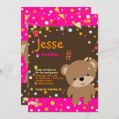 Kleine Teddy Bear/DIY achtergrond+tekst Kaart (Voorkant / Achterkant)