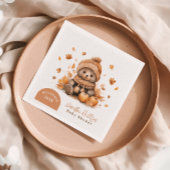 Kleine teddybeer Herfst in liefde Oranje pompoen Servet