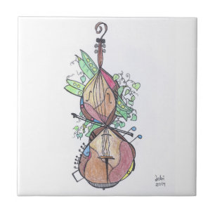 kleine tegel: cello tegeltje