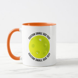 Kleine tekst ORANJE Combo 11oz Douwpicklebal op ma Mok