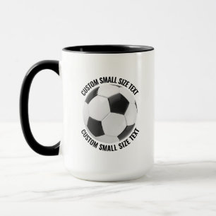 Kleine tekst ZWART Combo 15oz Aangepaste Voetbal Mok