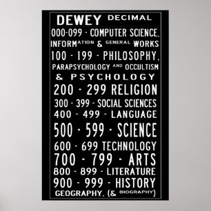 Kleine thuisbibliotheek Dewey decimale busrol Poster