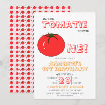 Kleine Tomatie wordt één Cute 1e verjaardag
